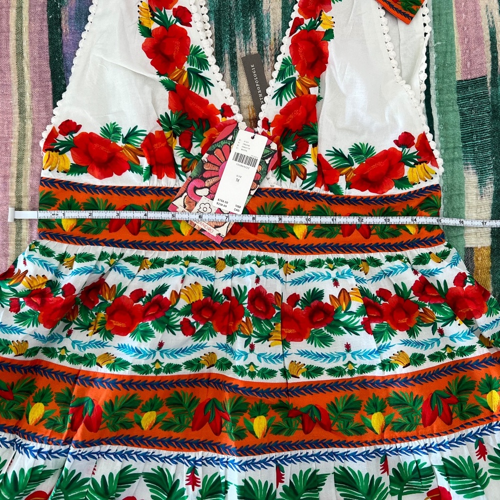 NWT FARM RIO x ANTHROPOLOGIE  delicate forest scarves Tiered Mini Dress - Picture 5 of 5